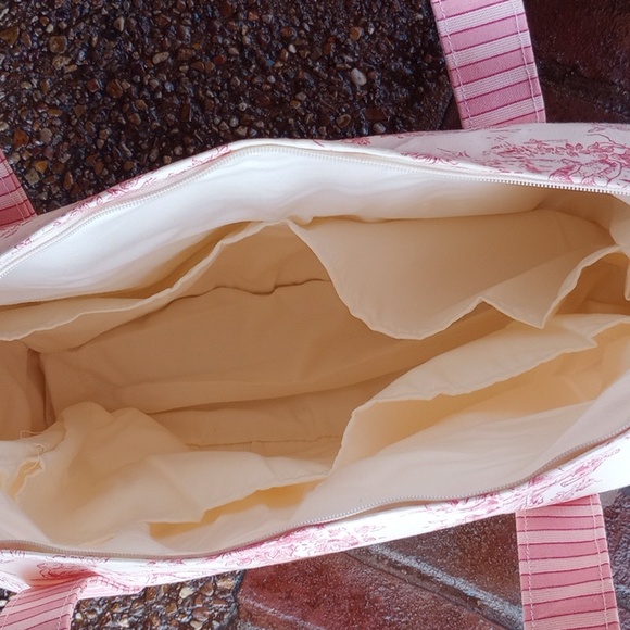 LAST PINK Vintage Style Toile Baby Bag/ Beach Bag/ Everything Tote - Picture 8 of 8